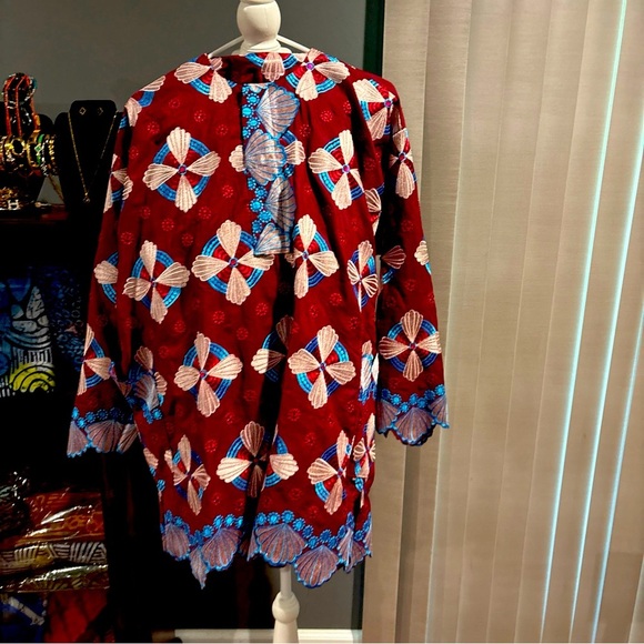 VTG African Nigeria Dashiki Kaftan Top Shirt and Pant Men - Picture 5 of 10